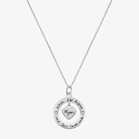 Footnotes Mom Sterling Silver 16 Inch Cable Heart Pendant Necklace