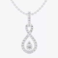 G-H / Si1-Si2) Womens 1/ CT. T.W. Lab Grown White Diamond 10K White Gold Pendant Necklace