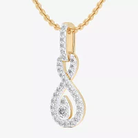 G-H / Si1-Si2) Womens 1/ CT. T.W. Lab Grown White Diamond 10K White Gold Pendant Necklace