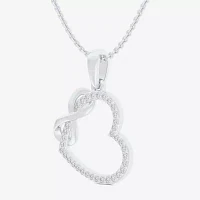 G-H / Si1-Si2) Womens 1/5 CT. Lab Grown White Diamond 10K White Gold Heart Pendant Necklace