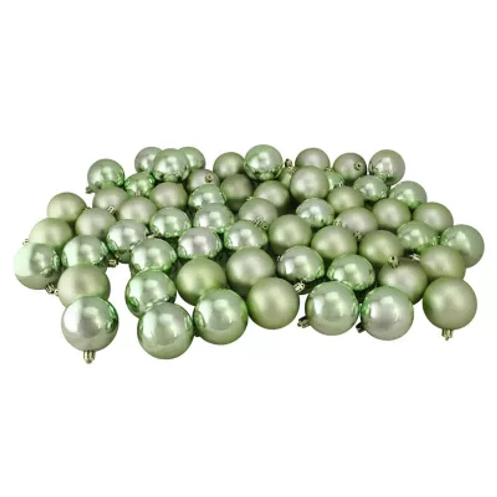 Northlight Green 2-Finish Ball 60-pc. Christmas Ornament