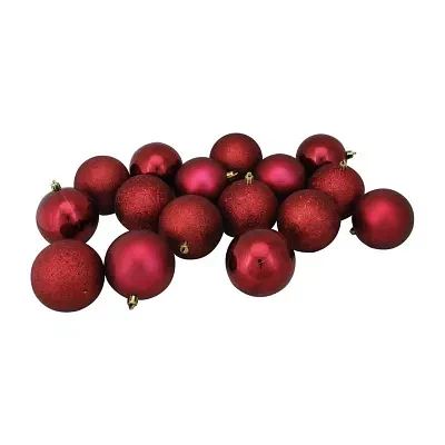 Northlight Red 4-Finish Ball 16-pc. Christmas Ornament