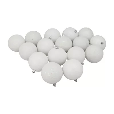 Northlight White 4-Finish Ball 16-pc. Christmas Ornament