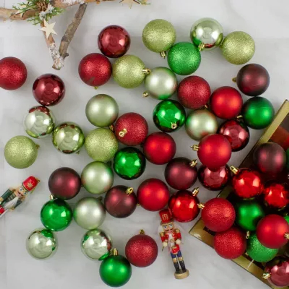 Northlight 3-Finish Ball 60-pc. Christmas Ornament