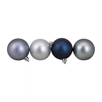 Northlight Blue 3-Finish Ball 60-pc. Christmas Ornament