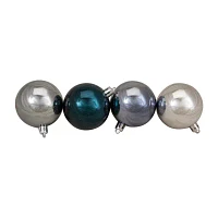 Northlight Blue 3-Finish Ball 60-pc. Christmas Ornament
