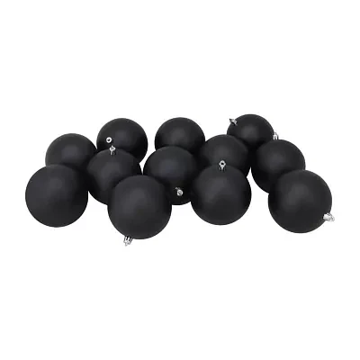 Northlight Black Matte Ball 12-pc. Christmas Ornament