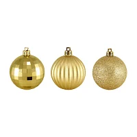 Northlight Gold 3-Finish Ball 100-pc. Christmas Ornament