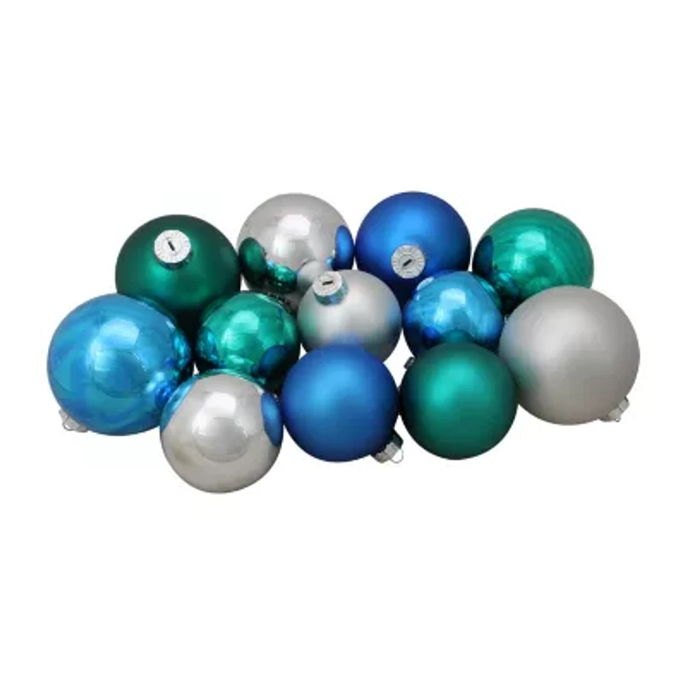 Northlight 2-Finish Blue Ball 72-pc. Christmas Ornament