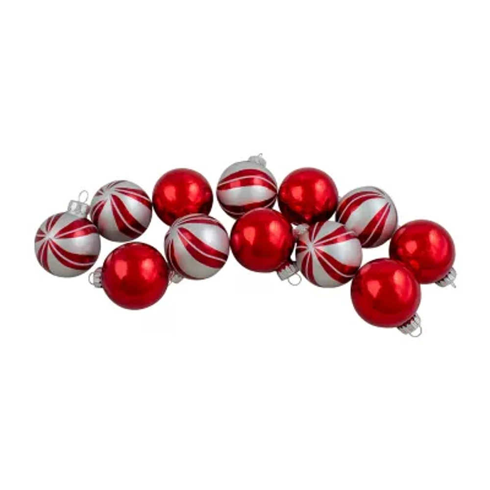 Northlight 2-Finish Glass Ball 12-pc. Christmas Ornament