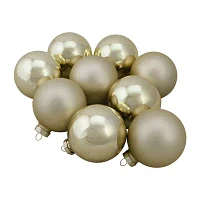 Northlight 2-Finish Glass Ball 9-pc. Christmas Ornament