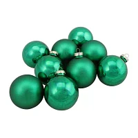 Northlight 2-Finish Glass Ball 9-pc. Christmas Ornament