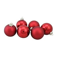 Northlight Red 2-Finish Ball 9-pc. Christmas Ornament