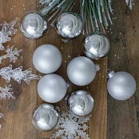 Northlight 2-Finish Glass Ball 9-pc. Christmas Ornament