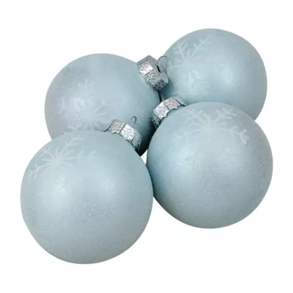 Northlight Snowflake Glass Ball 4-pc. Christmas Ornament