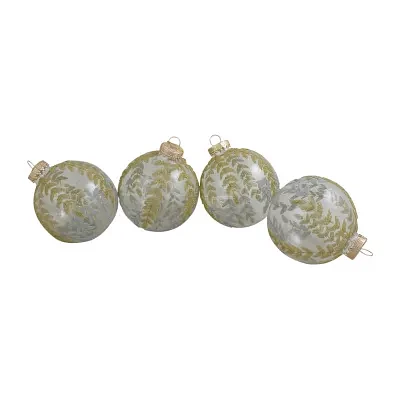 Northlight Glitter Leaves Ball 4-pc. Christmas Ornament