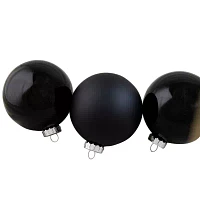 Northlight 2-Finish Glass Black Ball 4-pc. Christmas Ornament