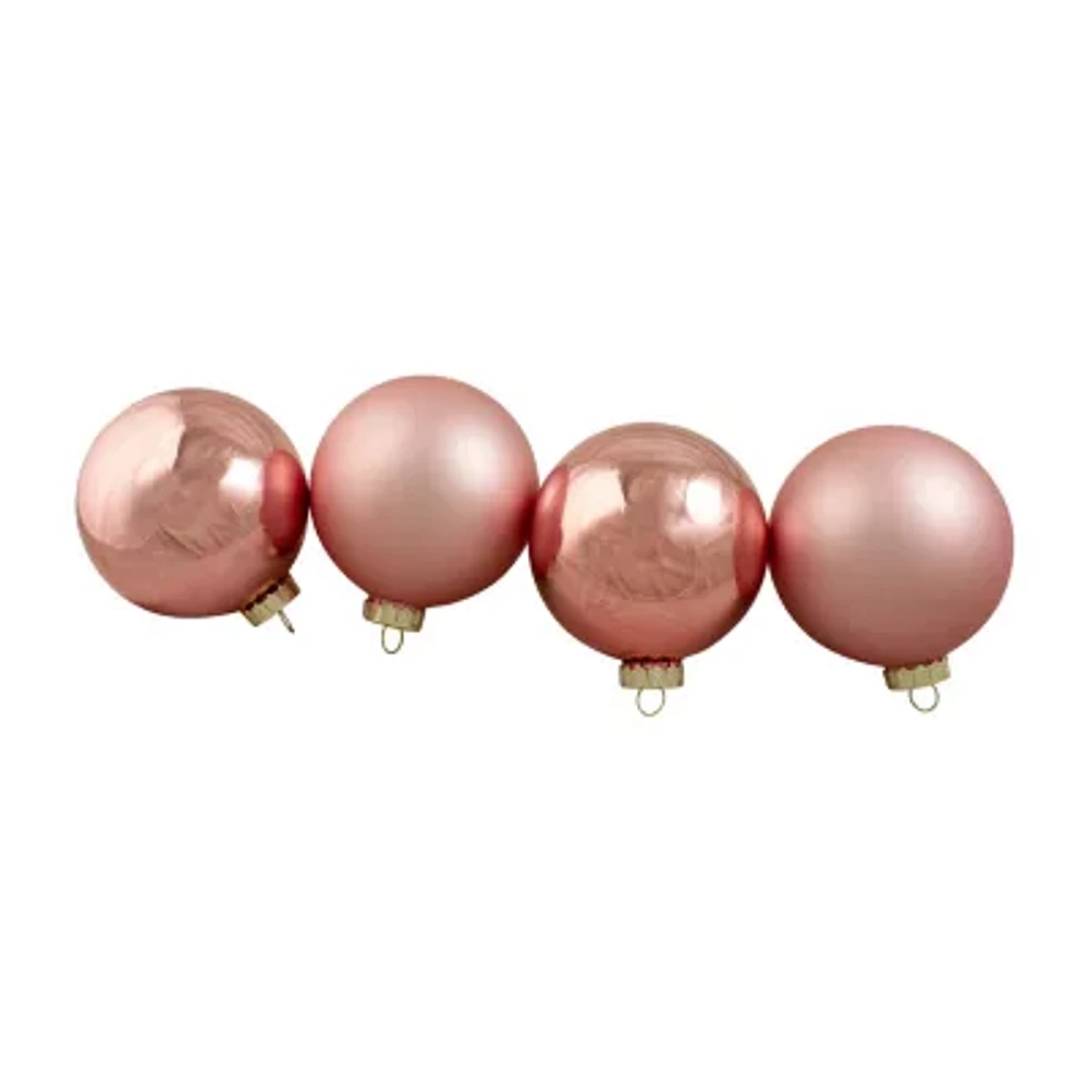 Northlight Pink 2-Finish Ball 4-pc. Christmas Ornament