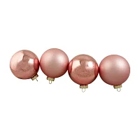 Northlight Pink 2-Finish Ball 4-pc. Christmas Ornament