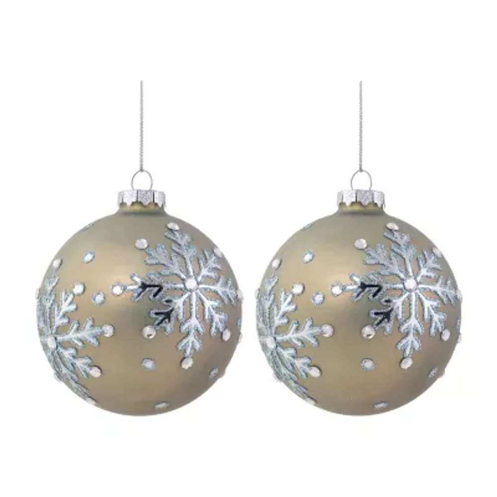 Northlight Snowflakes Glass Ball 2-pc. Christmas Ornament