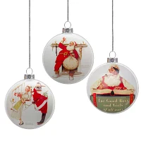 Northlight Norman Rockwell Disc 3-pc. Christmas Ornament