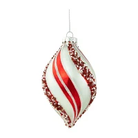 Northlight Striped Finial Glass 2-pc. Christmas Ornament