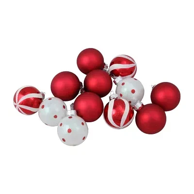 Northlight Glass 3-Finish Ball 12-pc. Christmas Ornament