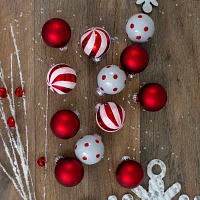 Northlight Glass 3-Finish Ball 12-pc. Christmas Ornament