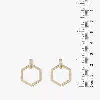 DiamonArt® White Cubic Zirconia 18K Gold Over Silver 22.2mm Stud Earrings