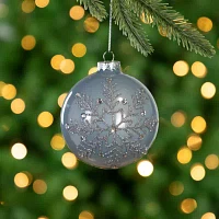 Northlight Snowflakes Glass Ball 2-pc. Christmas Ornament