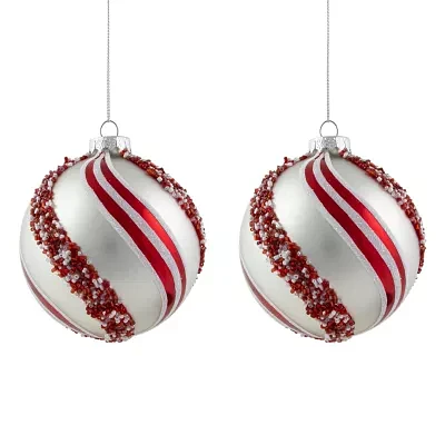 Northlight Striped Ball 2-pc. Christmas Ornament