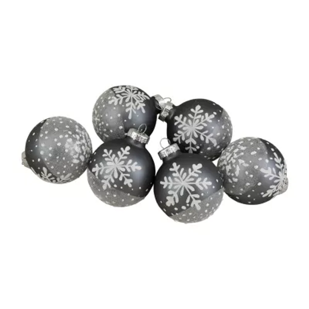 Northlight Snowflake Glass Ball 6-pc. Christmas Ornament