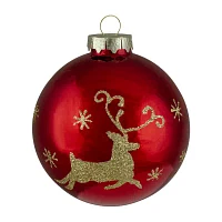 Northlight Deer Glass Ball 4-pc. Christmas Ornament