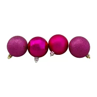 Northlight Pink 4-Finish Ball 60-pc. Christmas Ornament