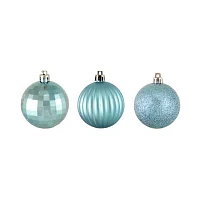 Northlight Blue 3-Finish Ball 100-pc. Christmas Ornament