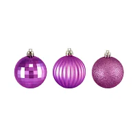 Northlight Pink 3-Finish Ball 100-pc. Christmas Ornament