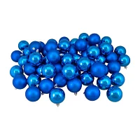 Northlight Blue 2-Finish Ball 60-pc. Christmas Ornament