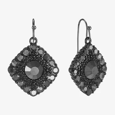 Mixit Black Glass Drop Earrings