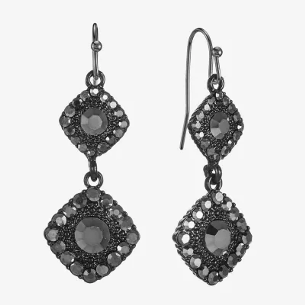 Mixit Black Glass Drop Earrings