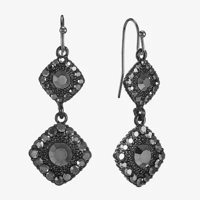 Mixit Black Glass Drop Earrings