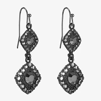 Mixit Black Glass Drop Earrings