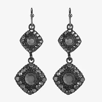 Mixit Black Glass Drop Earrings