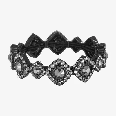 Mixit Black Glass Stretch Bracelet