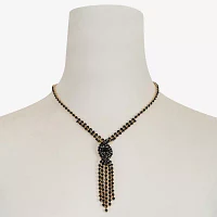 Mixit Gold Tone & Black 17 Inch Pendant Necklace