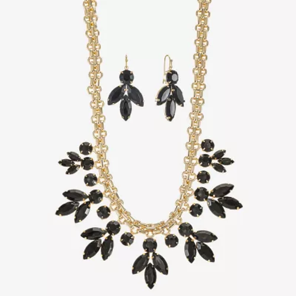 Mixit Gold Tone & Black Womens Black 2-pc. Jewelry Set