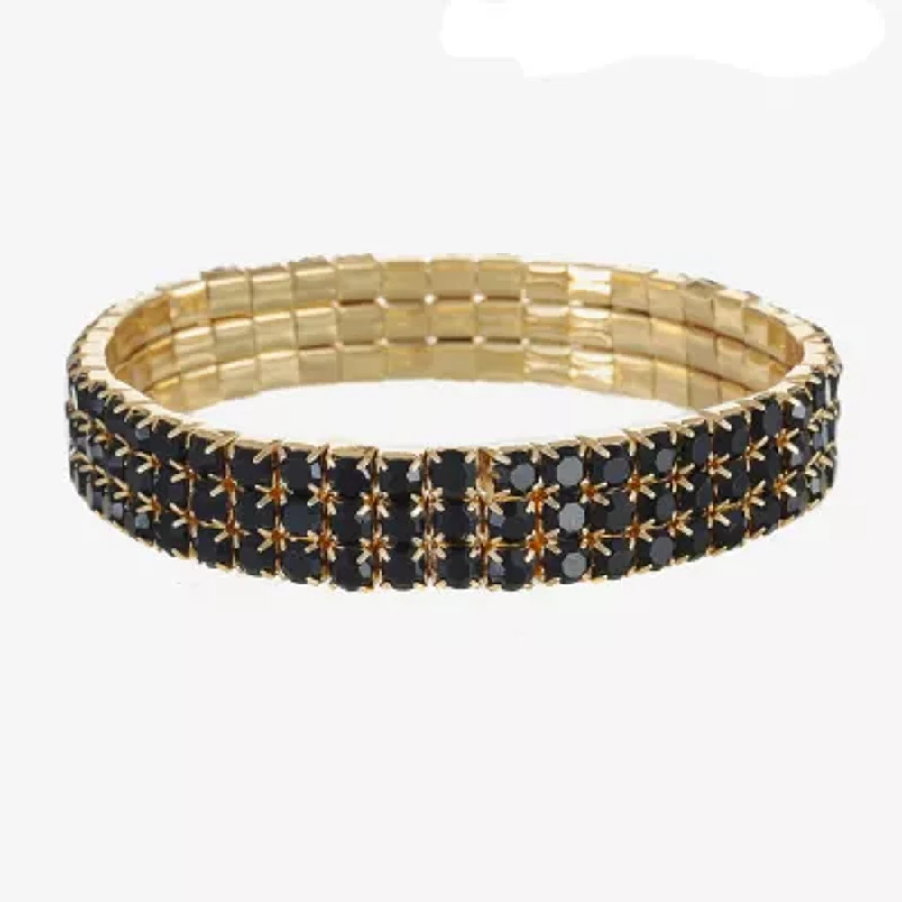 Mixit Gold Tone & Black Stretch Bracelet