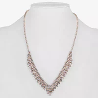 Monet Jewelry Rose Gold Glass 17 Inch Collar Necklace