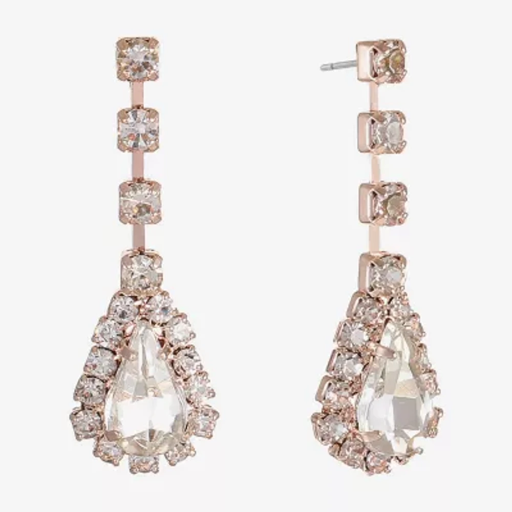 Monet Jewelry Rose Gold Glass Drop Earrings