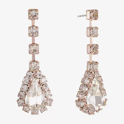 Monet Jewelry Rose Gold Glass Drop Earrings