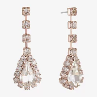 Monet Jewelry Rose Gold Glass Drop Earrings